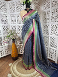 Dark blue saree 003