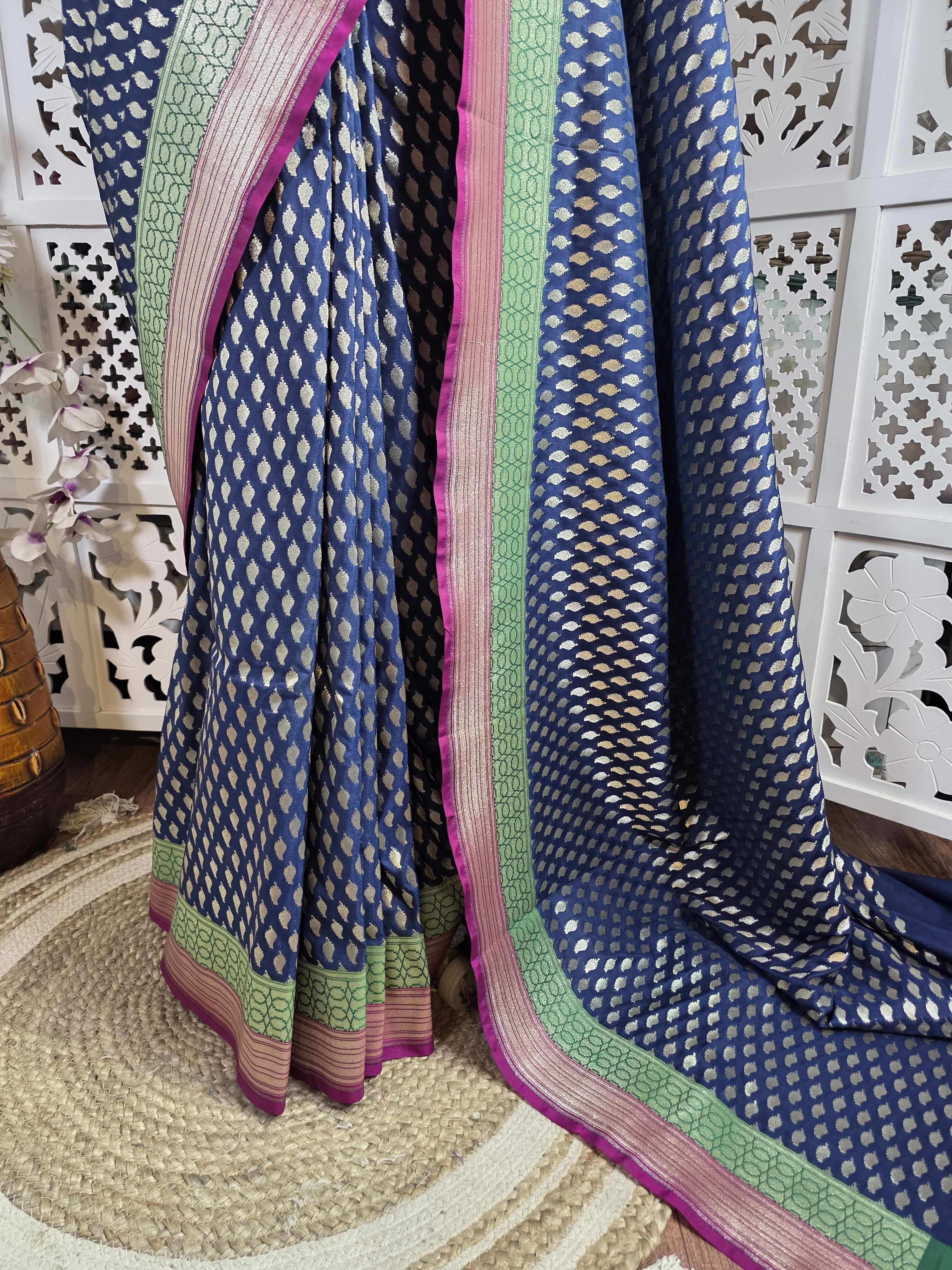 Dark blue saree 003