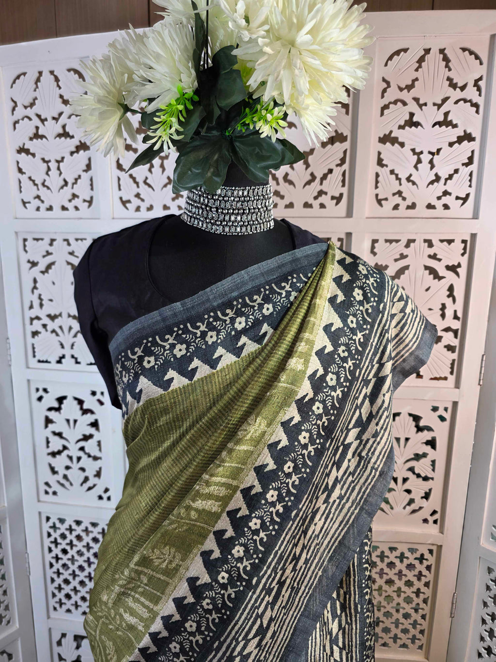 Semi tusser silk saree