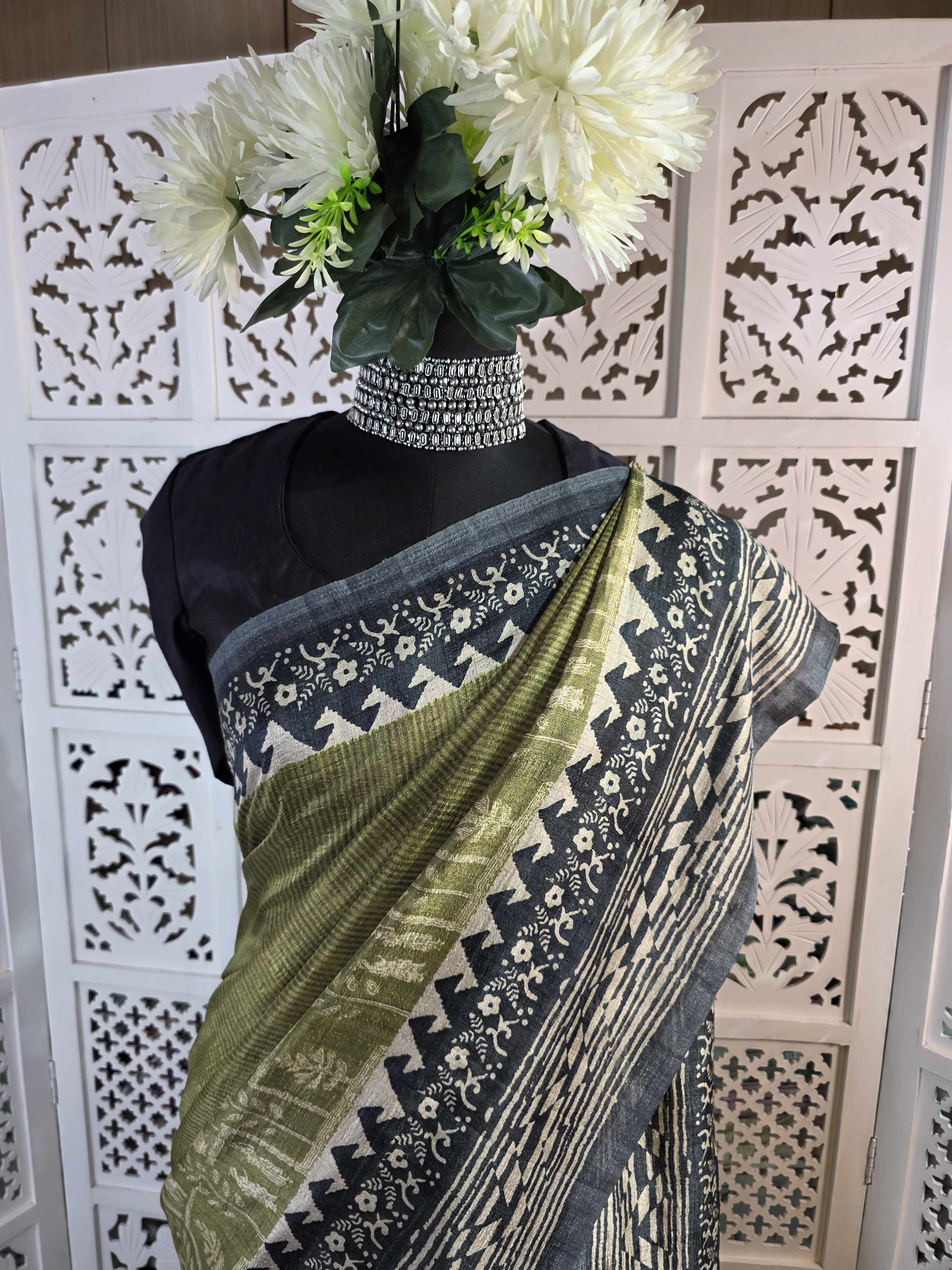 Semi tusser silk saree