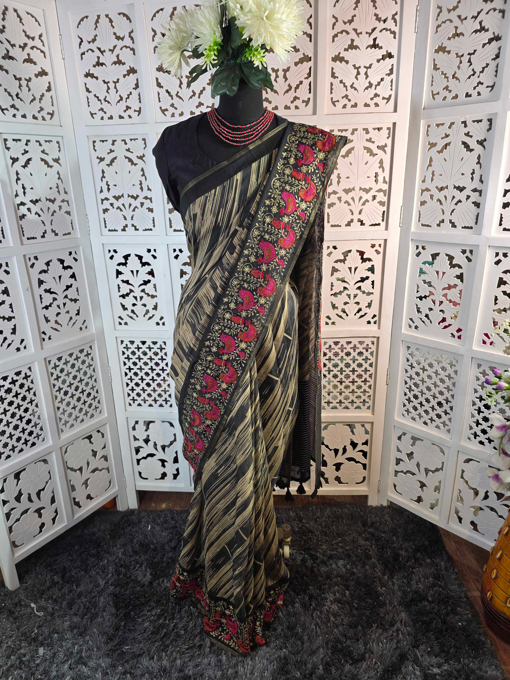 Semi tusser silk saree