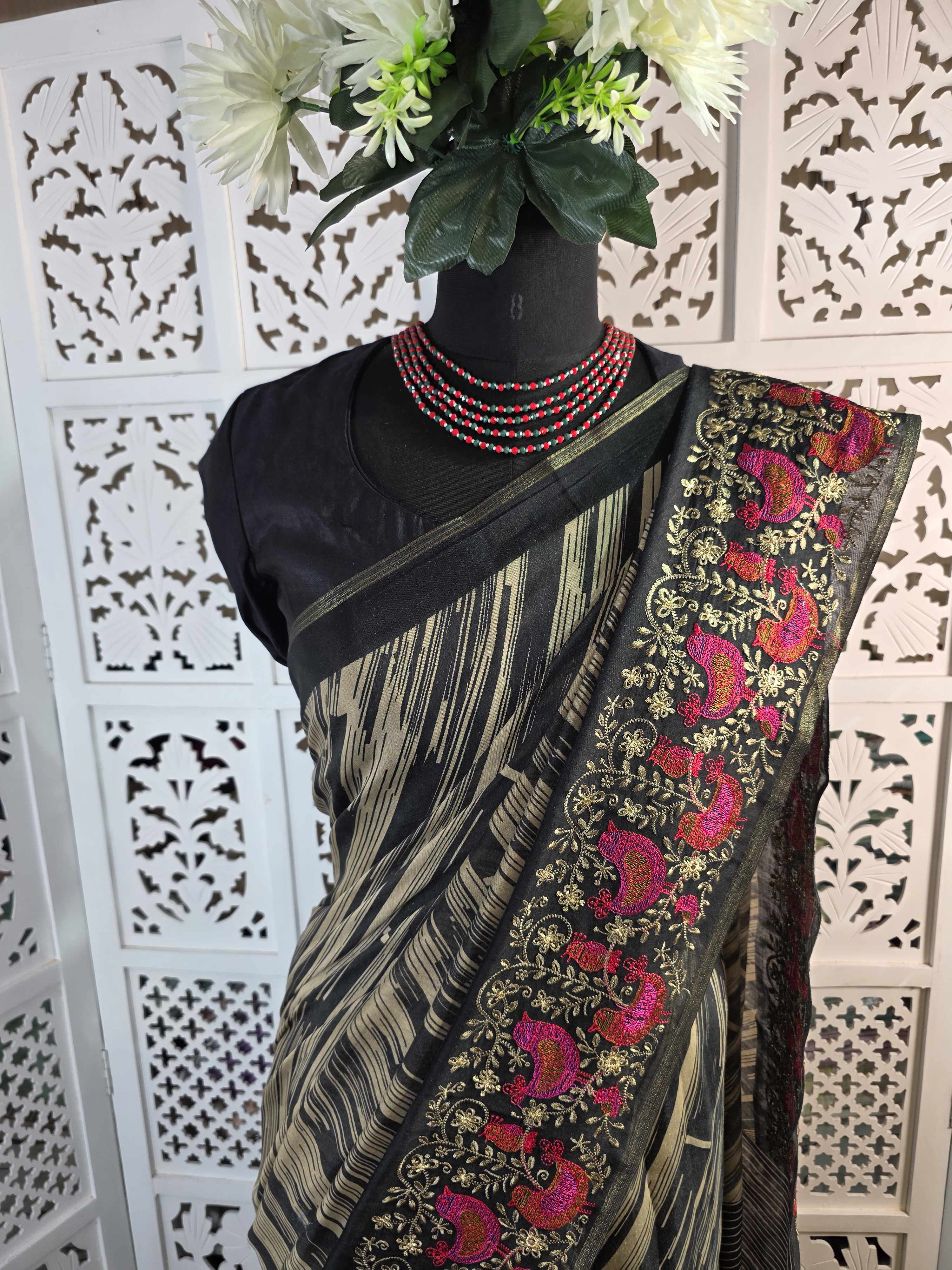 Semi tusser silk saree