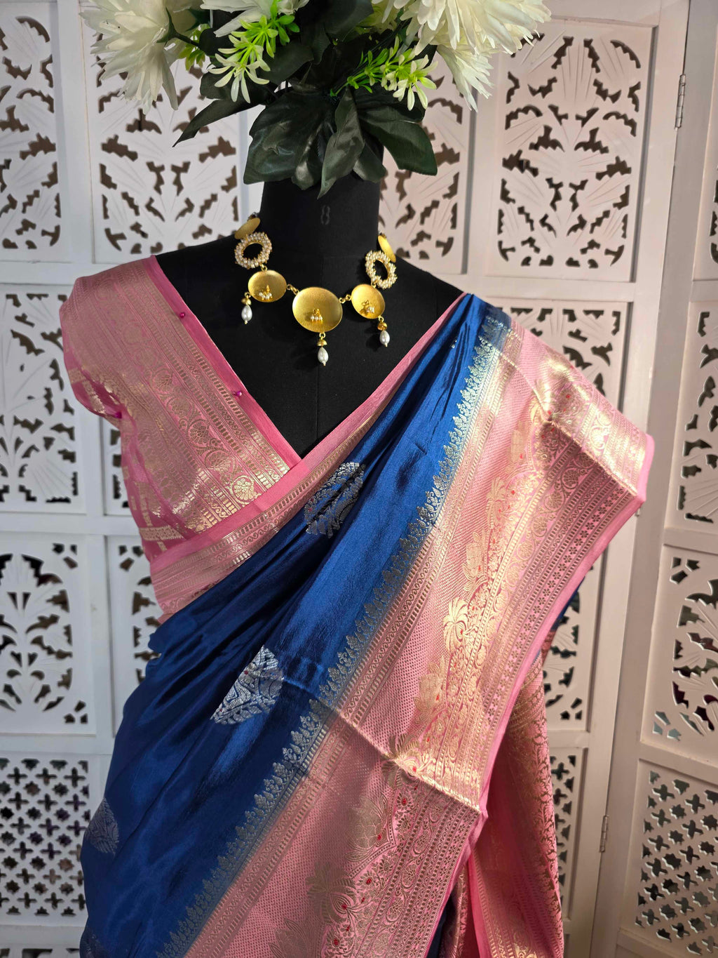 pure puna silk satin banarasi saree