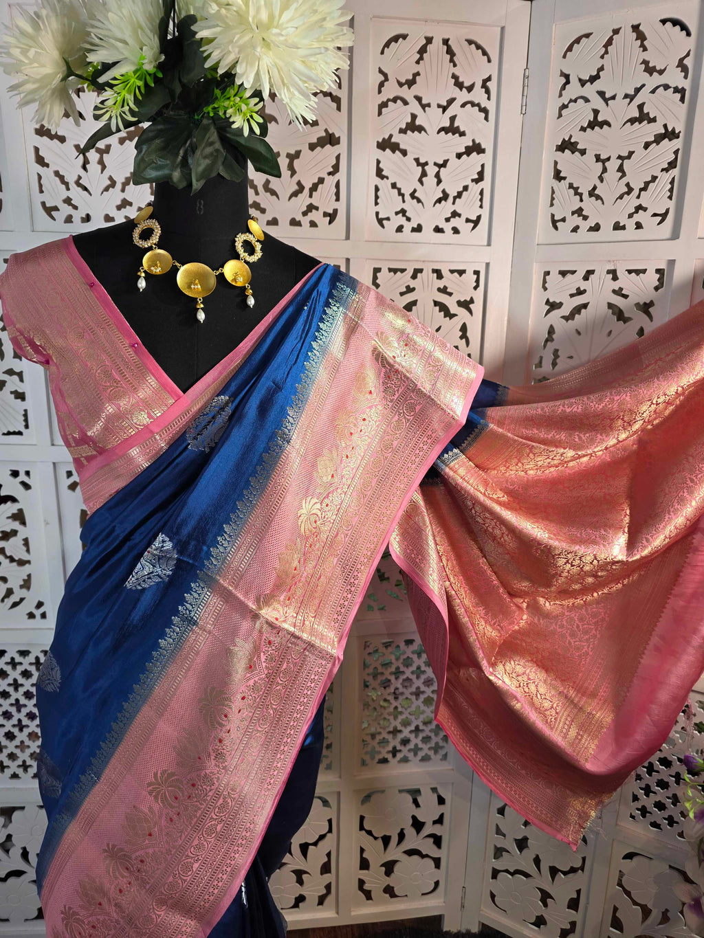 pure puna silk satin banarasi saree