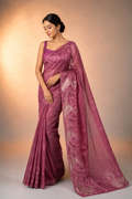 Pure matka silk saree with zari applique work cut work applique embroidery