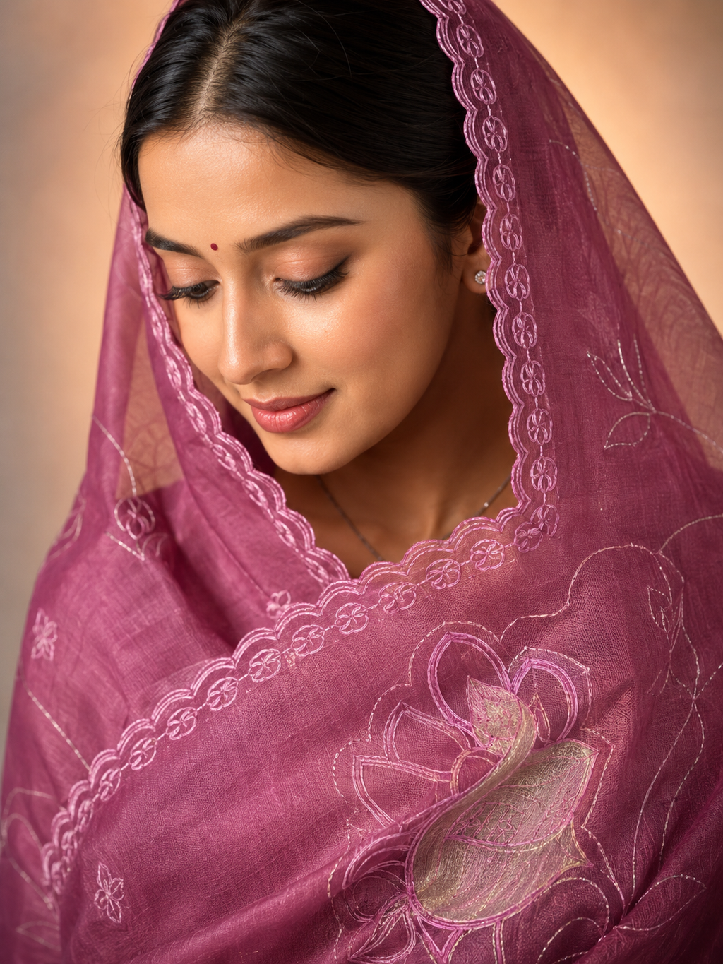 Pure matka silk saree with zari applique work cut work applique embroidery