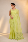 Linen cotton with resham work embroidery