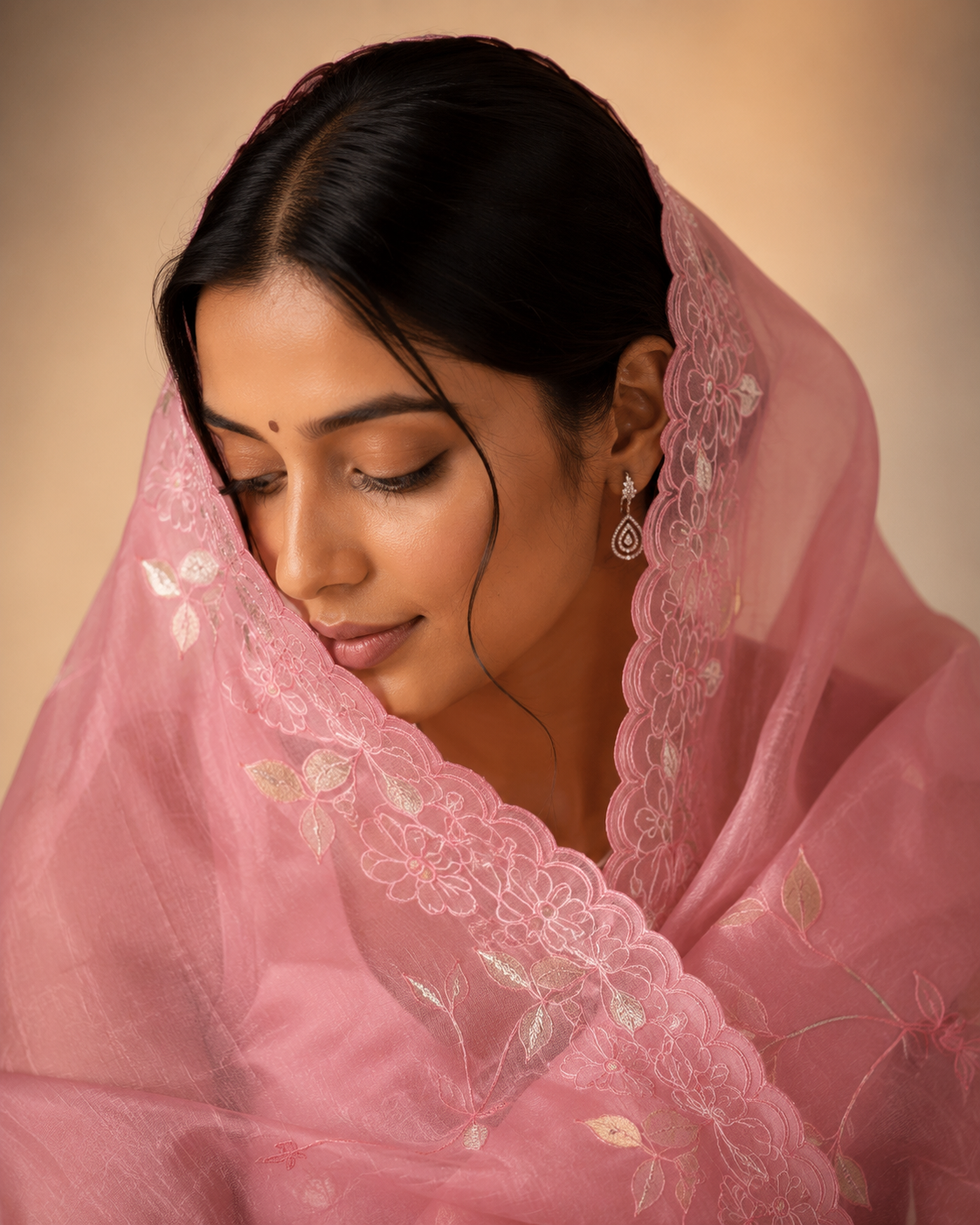 Organza saree tissue chiniya zari coding  appliqué work