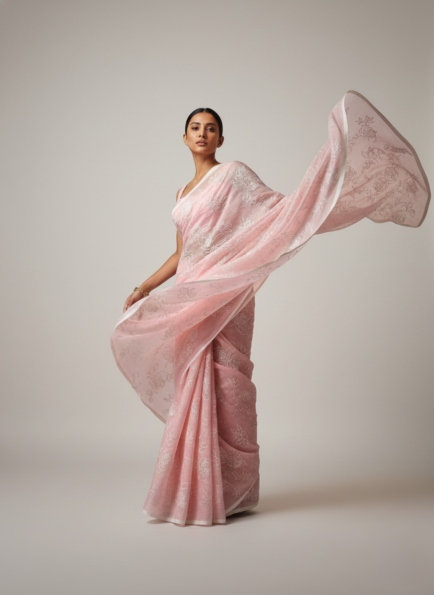 pink saree 010