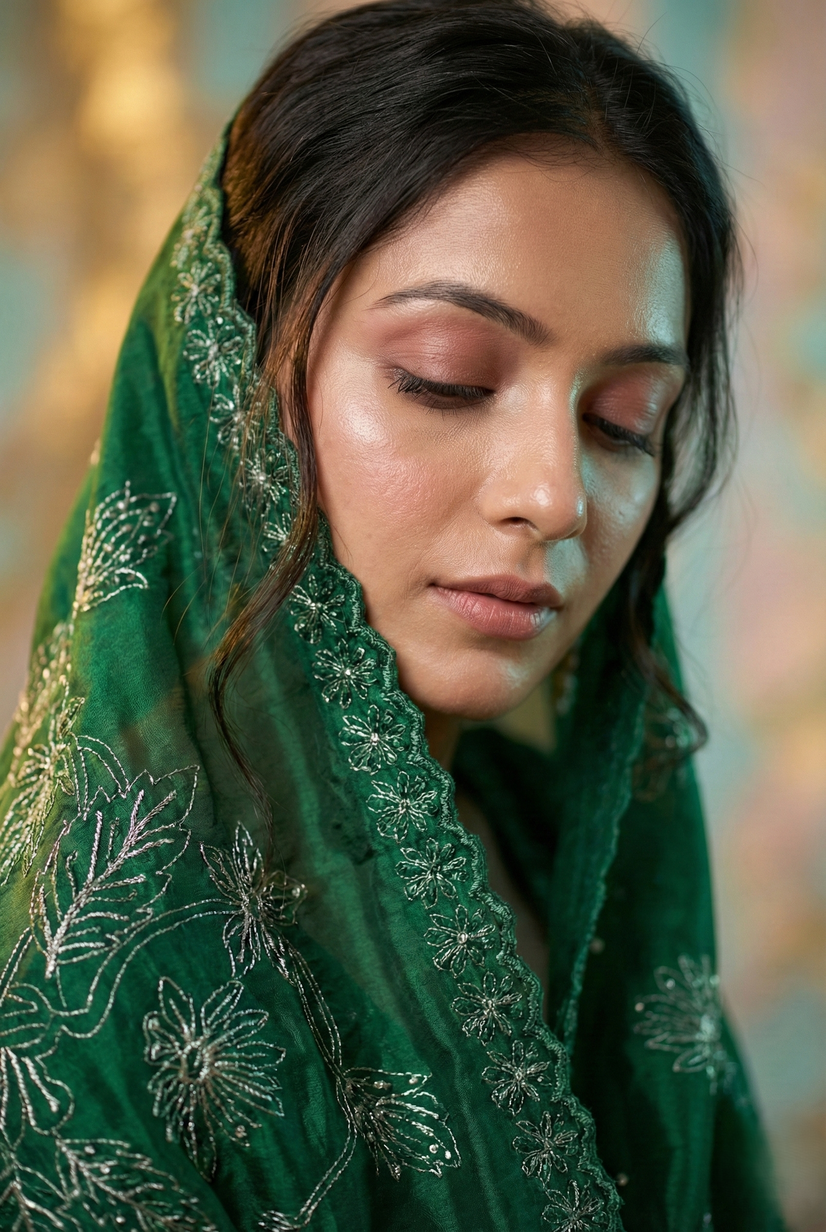 organza saree having with beautiful resham and zari thread coding pitta work embroidery with beautiful resham embroidered scalloped border allover the saree