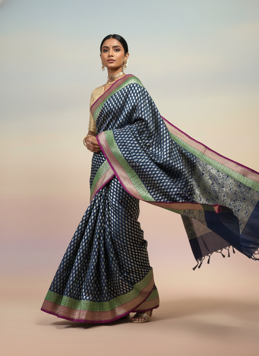 dotted saree 007