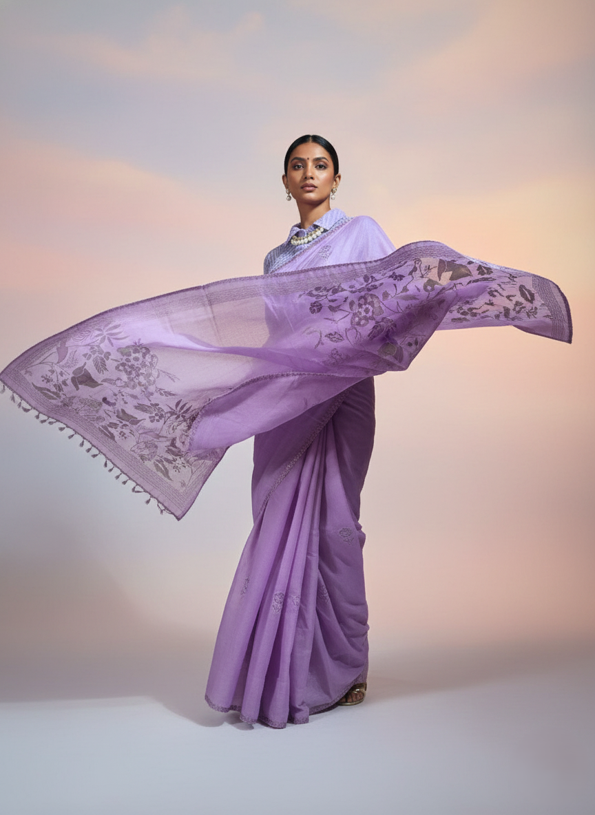 purple saree 009