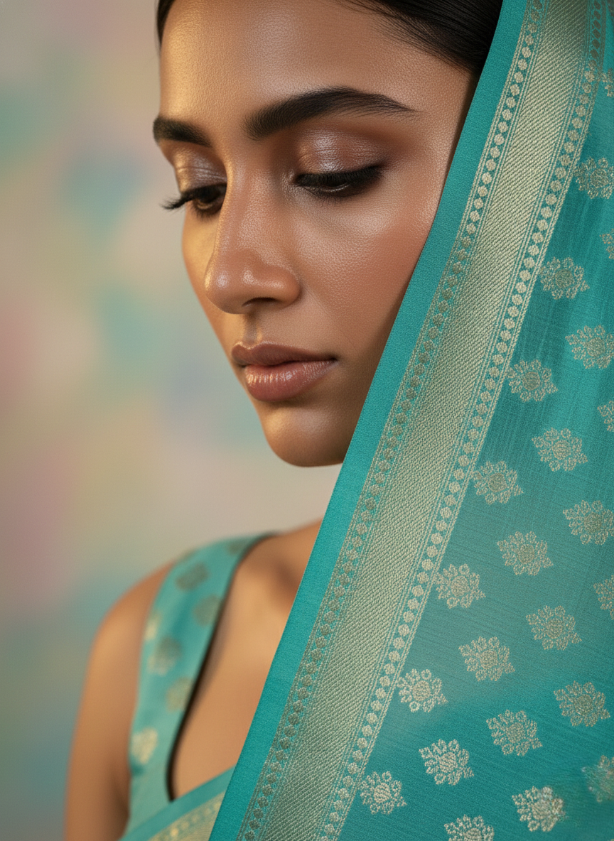 pure puna silk satin banarasi saree