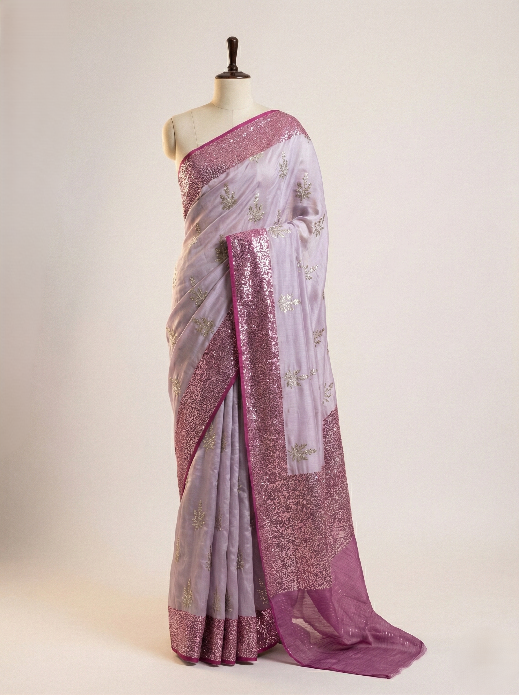Banarasi mashroo silk saree with banarasi zari border pallu